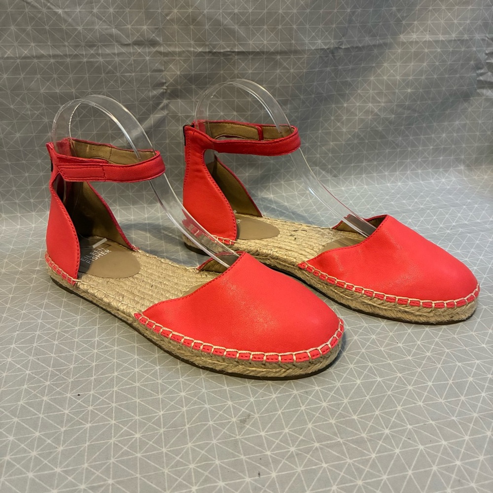 NWOT Eileen Fisher Lala Espadrille in Watermelon Leather 7.5